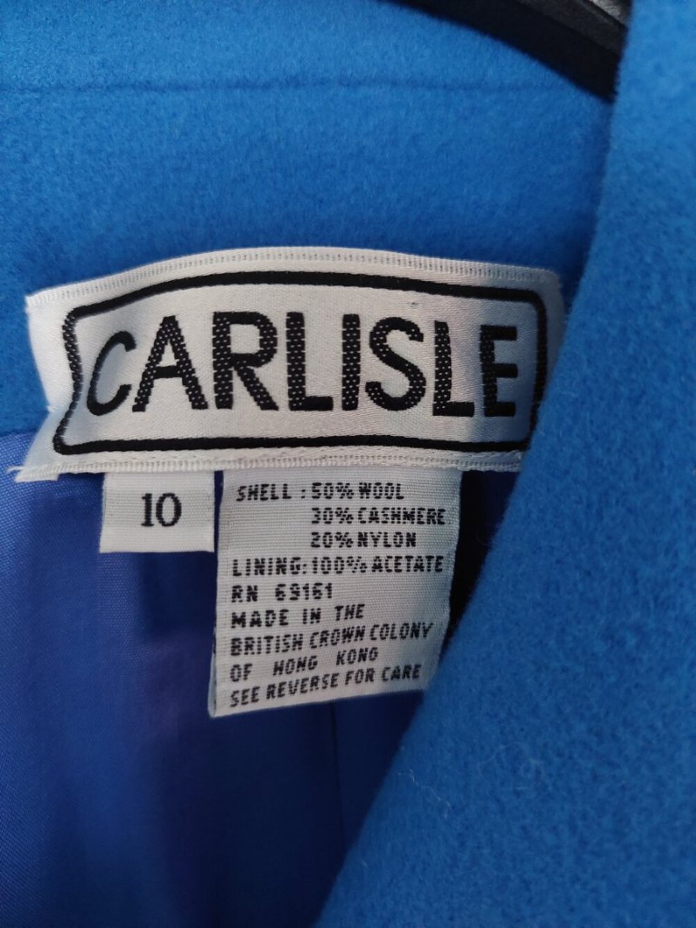 Vintage Carlisle Wool Cashmere Double Breasted Light Coat Light Blue Size 10 - Picture 3 of 8